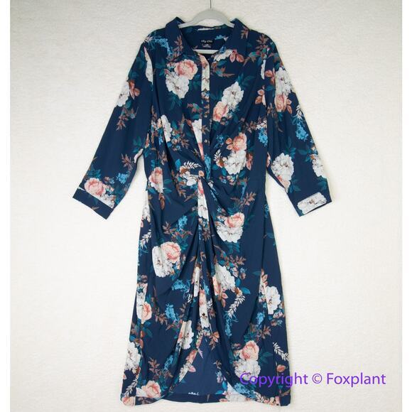 New! City Chic dress‎ navy blue majestic floral, size 20 - Picture 2 of 12
